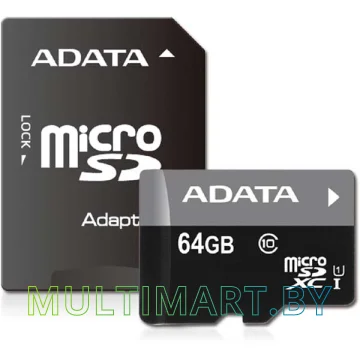 Карта памяти A-Data Premier microSDXC UHS-I U1 (10 Class) 64GB (AUSDH64GUICL10-RA1)